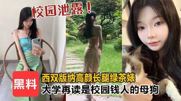 西雙版納高顏長腿綠茶婊大學在讀是校園有錢人的母狗